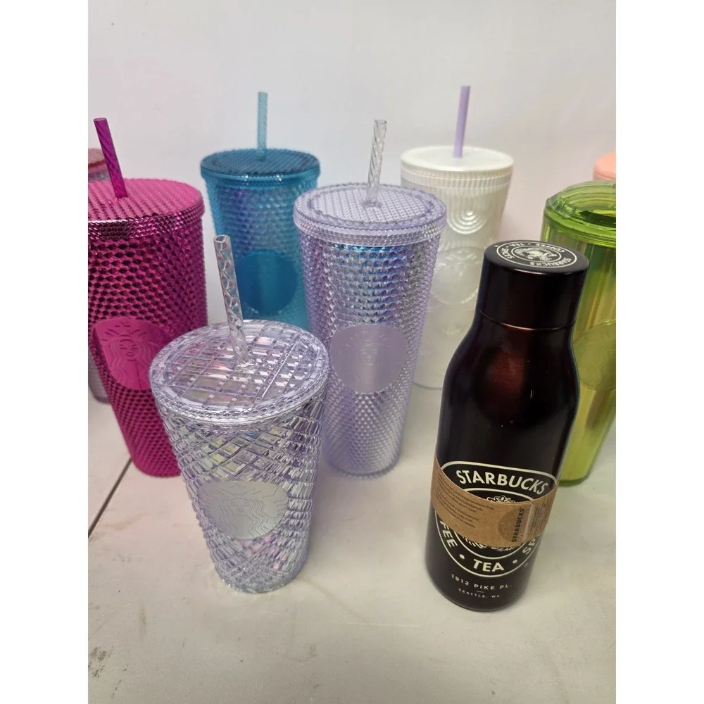 Starbucks Tumbler Assorted Cups Bundle Lot of 11 Straws Lids